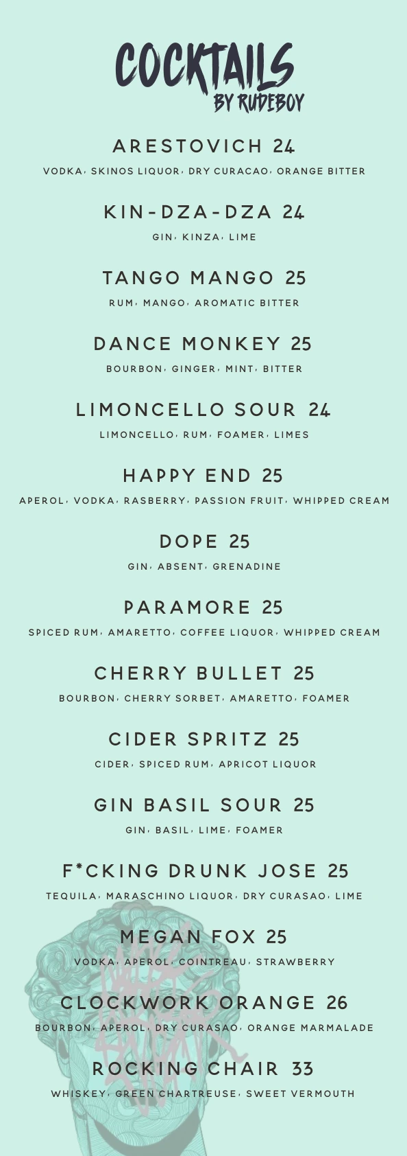 Menu, page 2